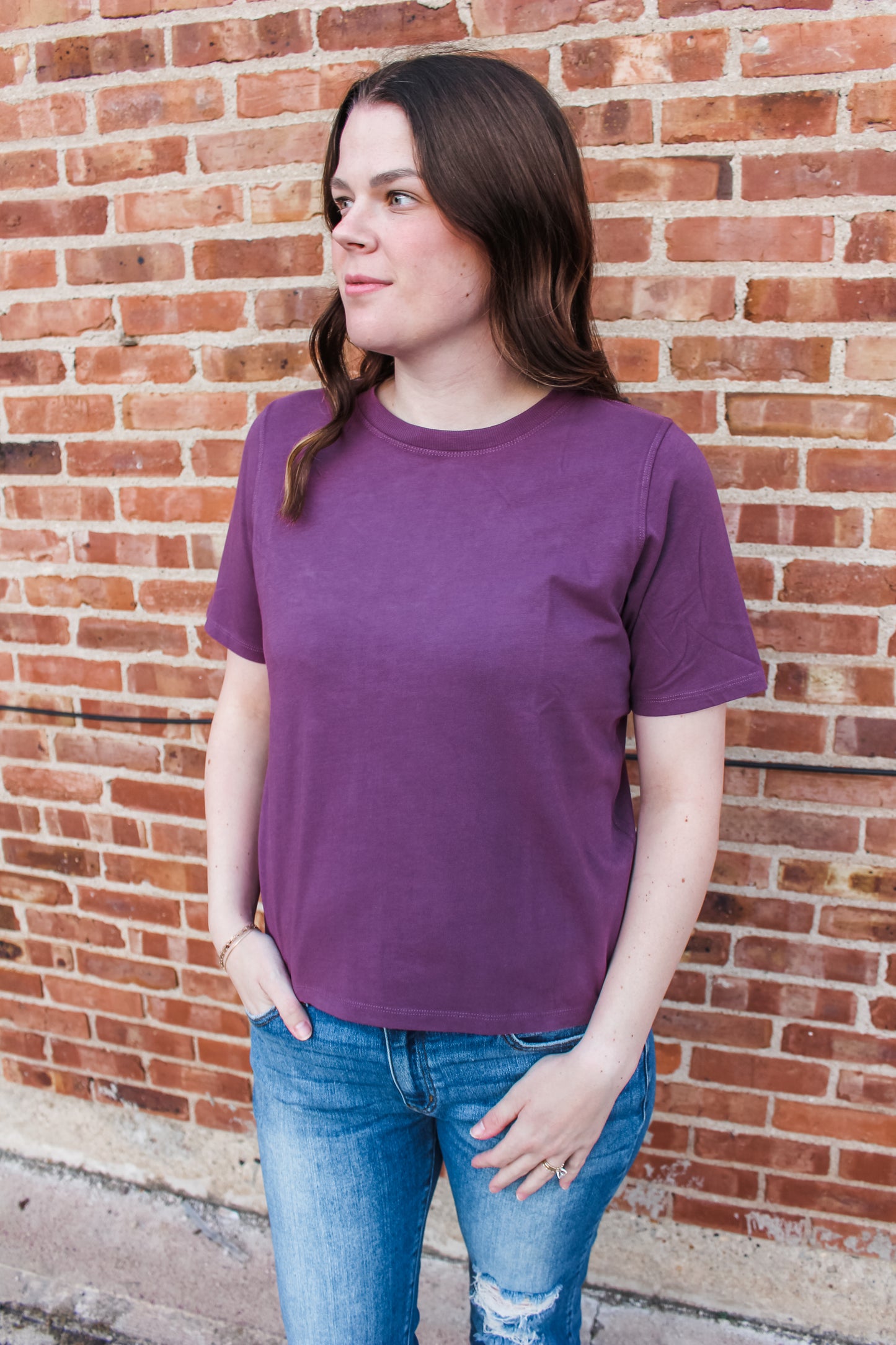Back to School Basic Tee (Plum)