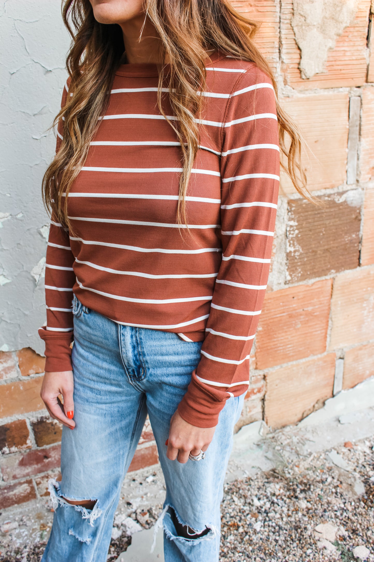 Autumn Feels Top (Rust/White)