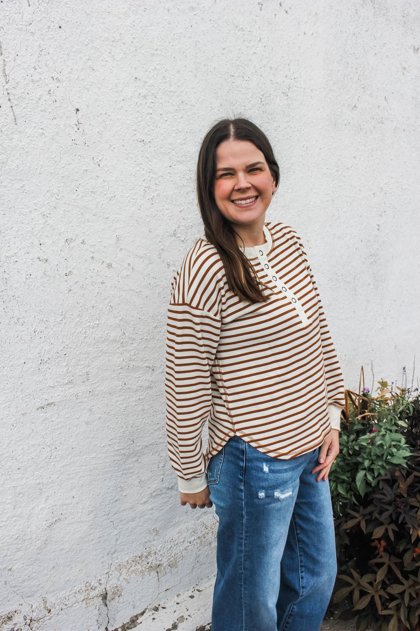 Simply Striped Top (Brown)