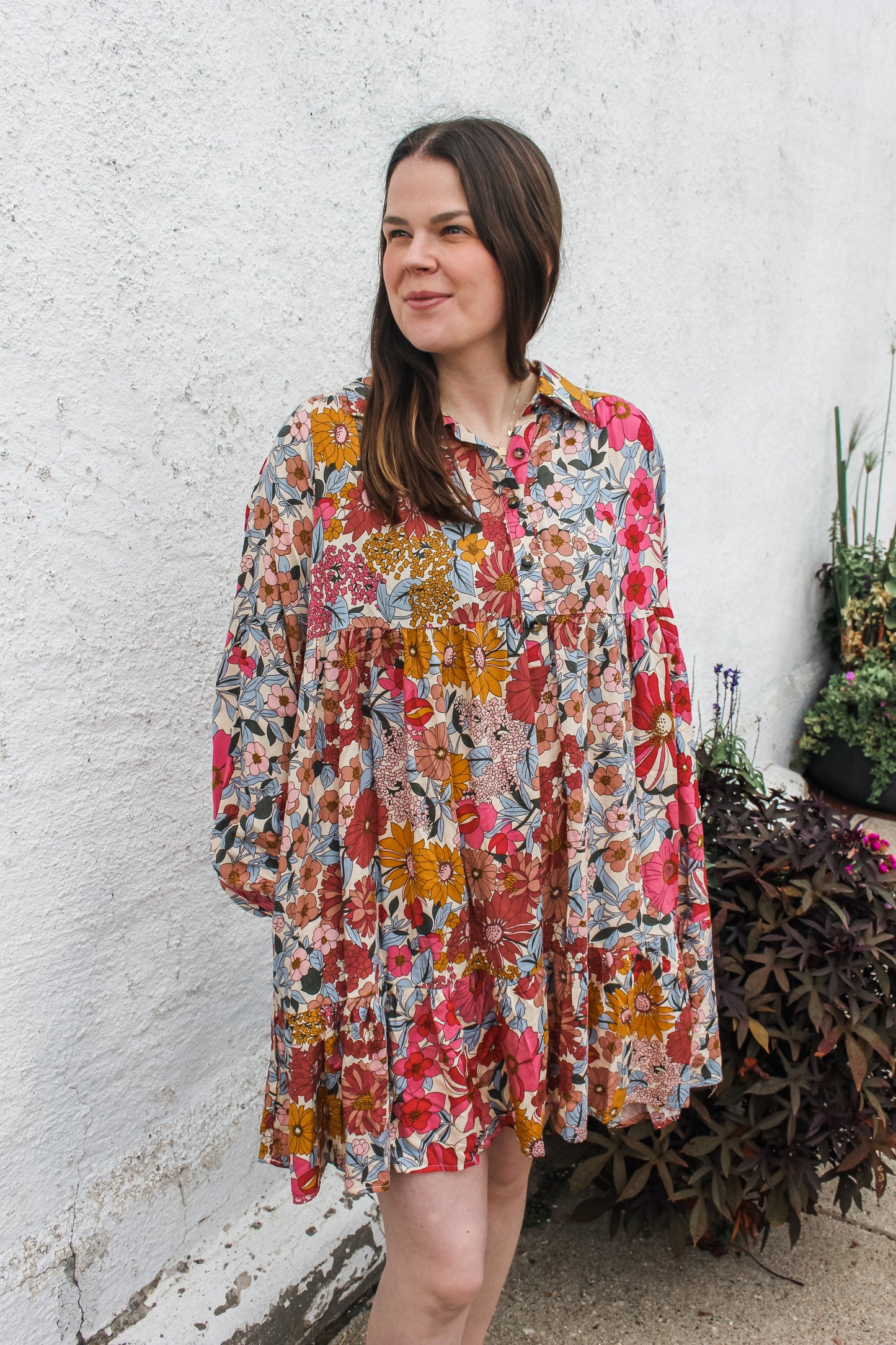 Fall Florals Dress (S-XL)