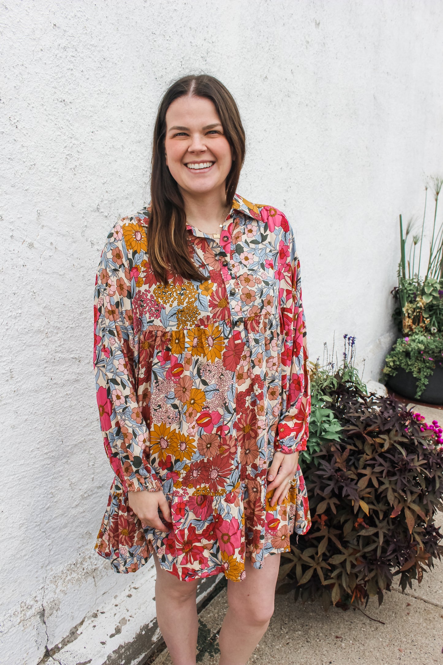 Fall Florals Dress (S-XL)