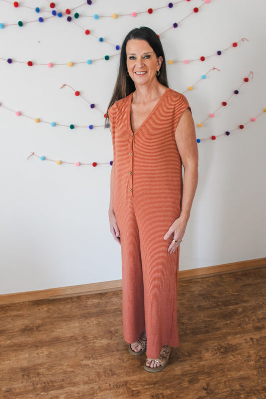 Girl on the Go Jumpsuit (Orange)