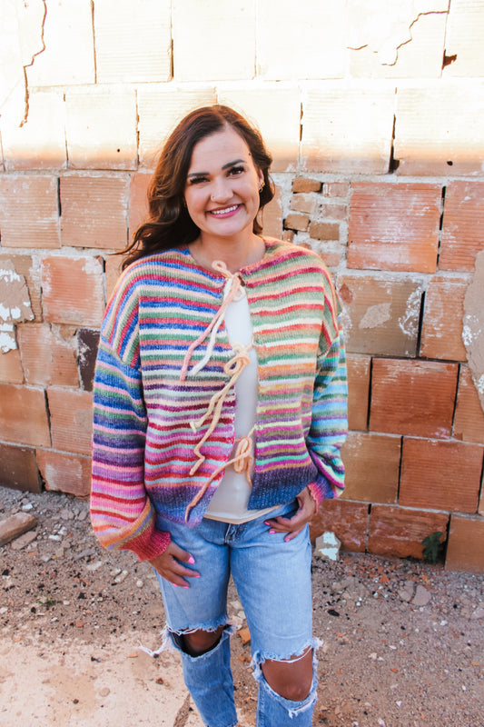 All The Colors Tie Cardigan