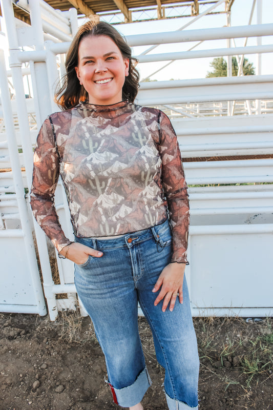 Wild Sage Mesh Top