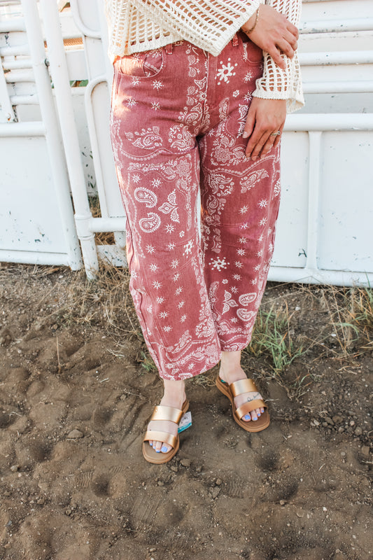Paisley Barrel Jean