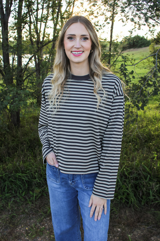 Cozy Days Long Sleeve (Black + Charcoal)