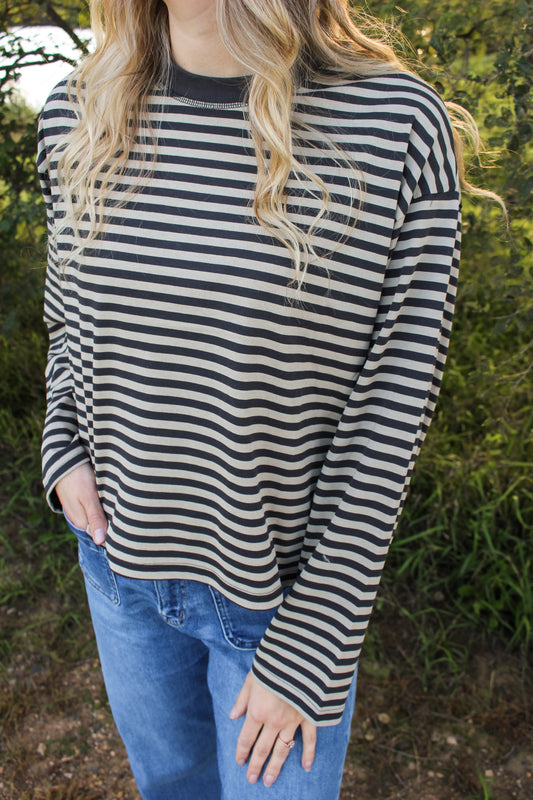 Cozy Days Long Sleeve (Black + Charcoal)