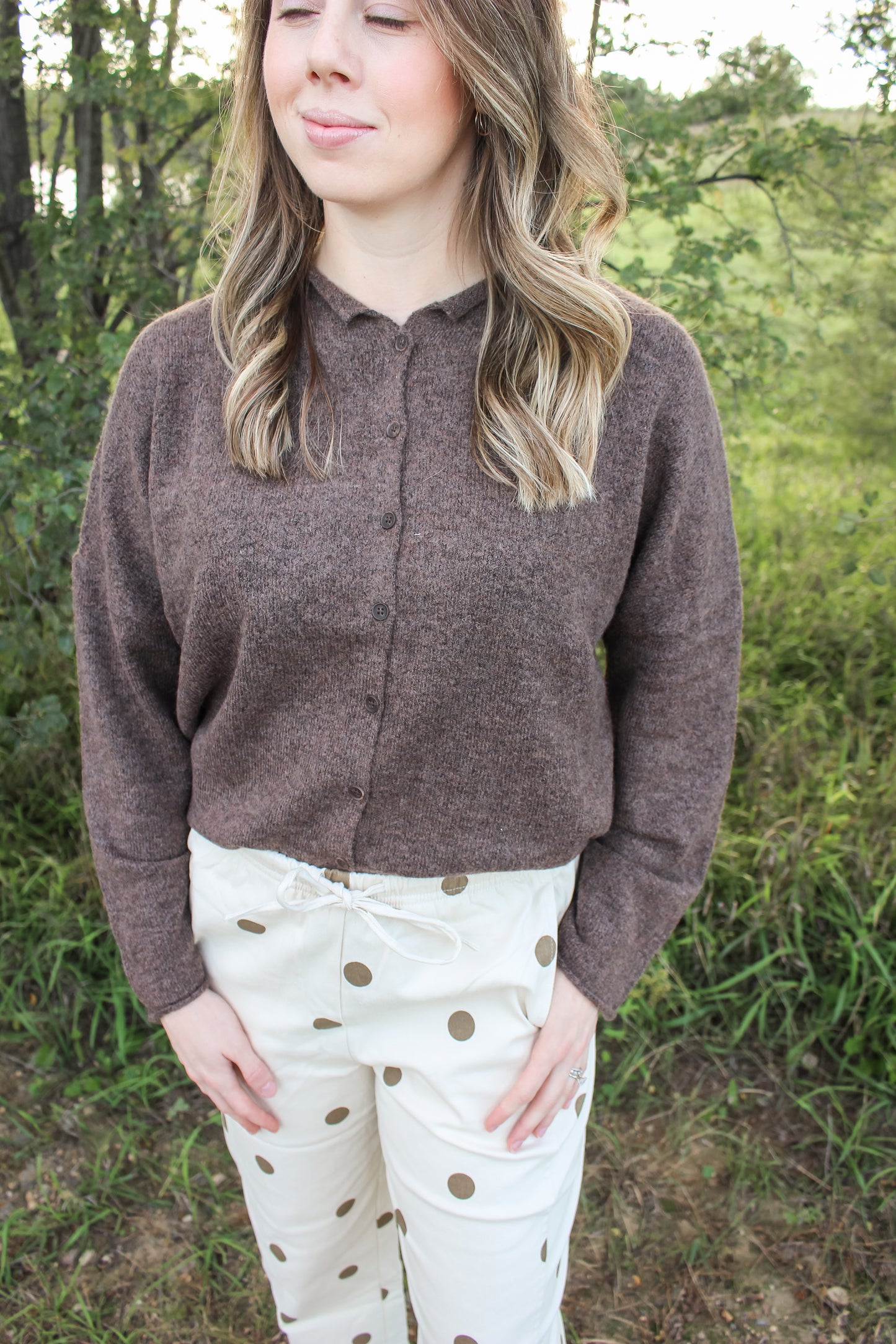 Classic Fall Cardigan (Brown)