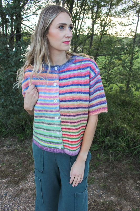 All the Colors Short Sleeve Cardigan