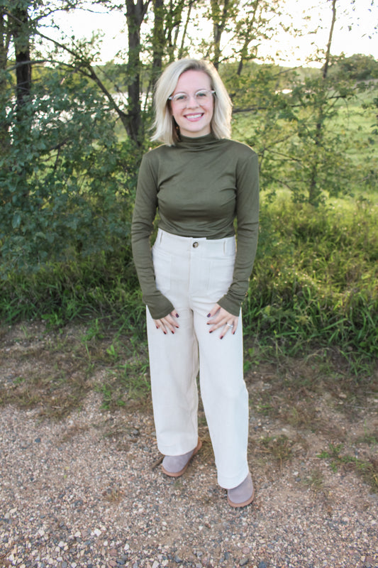 Olive Cutie Mesh Top