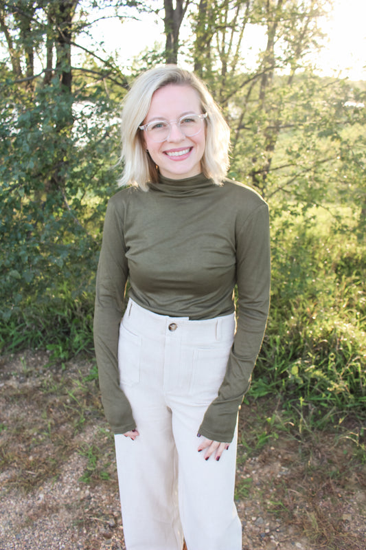 Olive Cutie Mesh Top