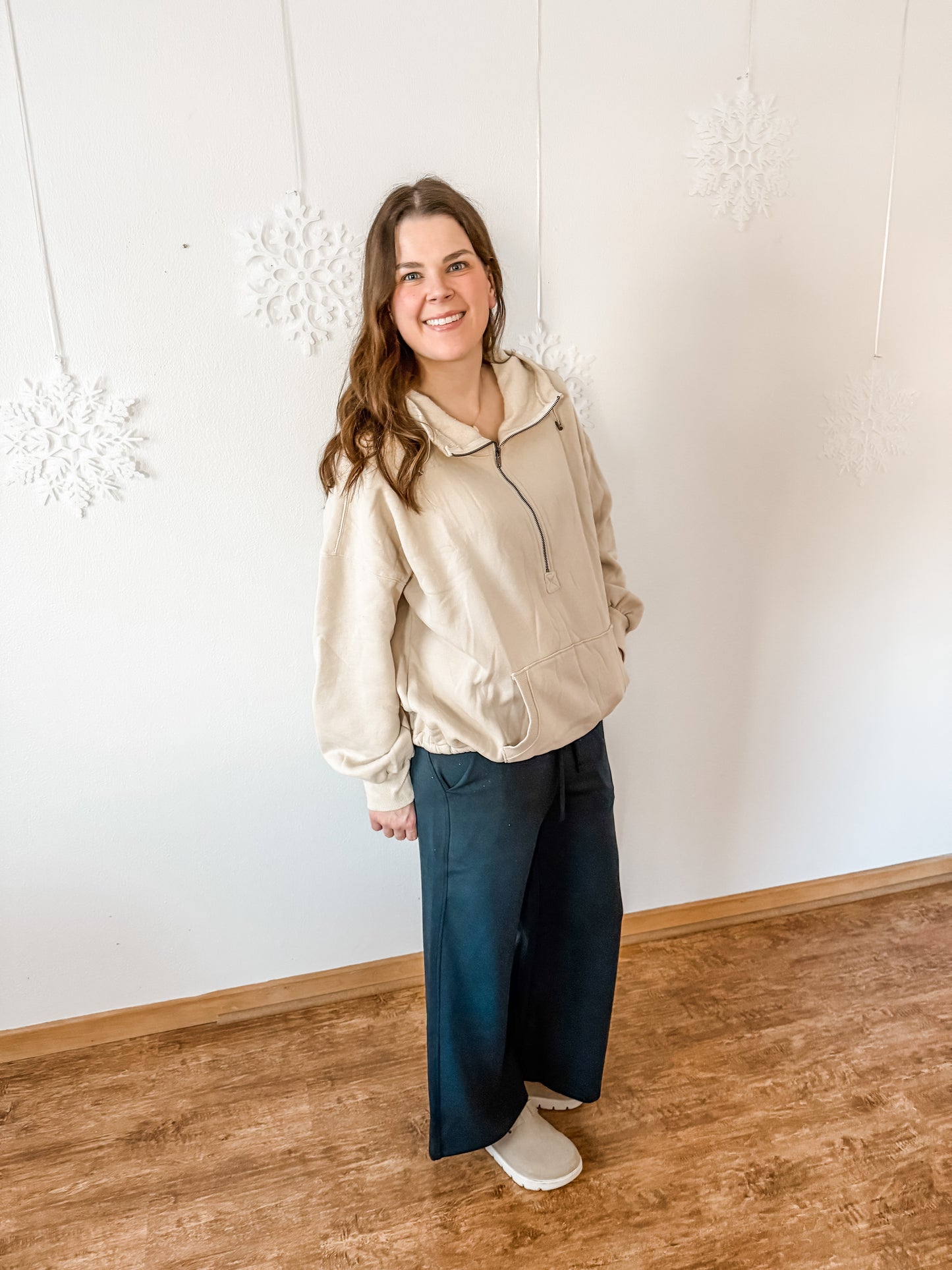 Easy Going Hoodie (Cream) (S-XL)