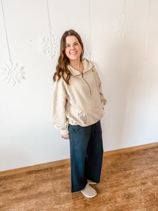 Easy Going Hoodie (Cream) (S-XL)