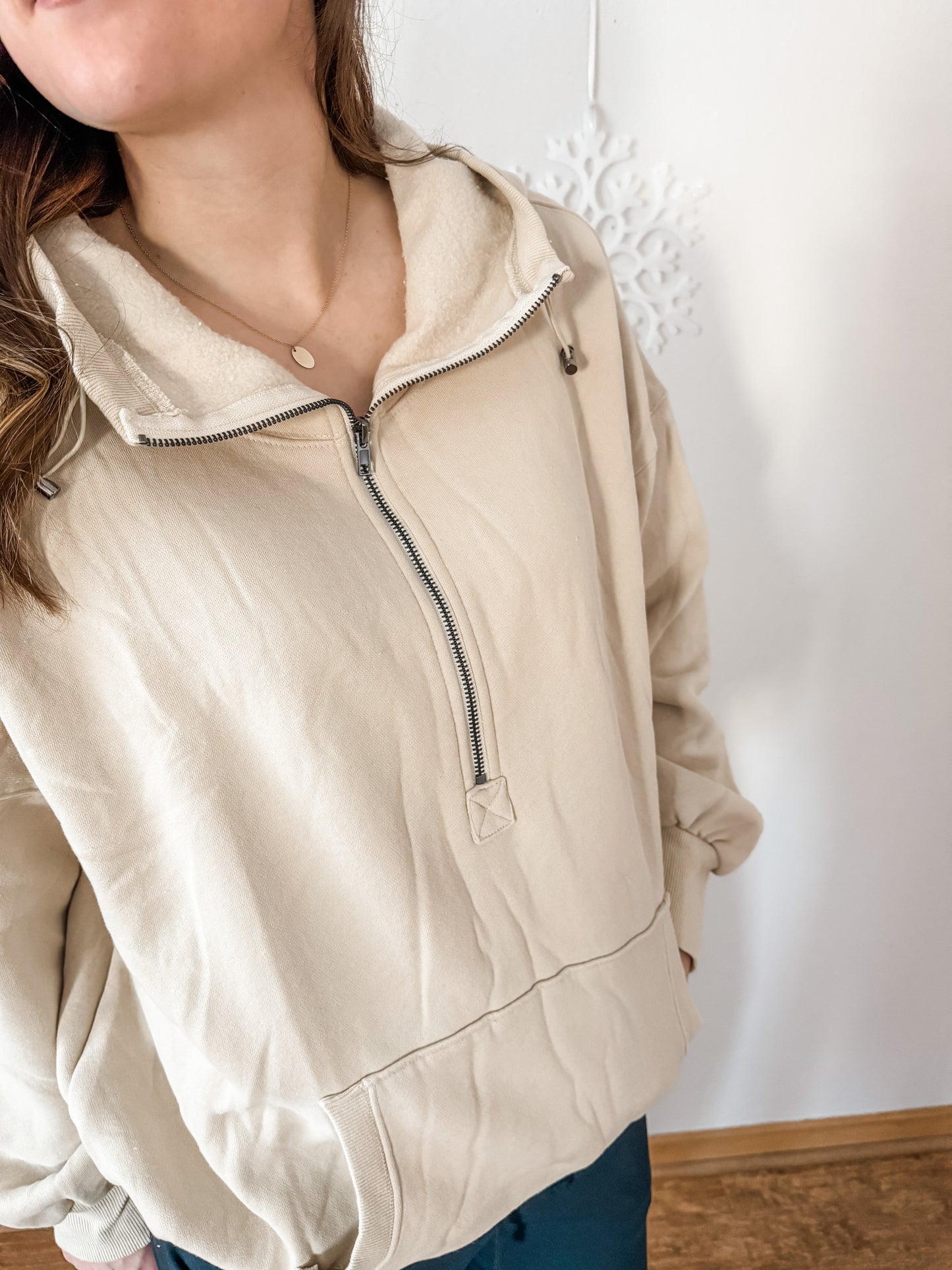 Easy Going Hoodie (Cream) (S-XL)