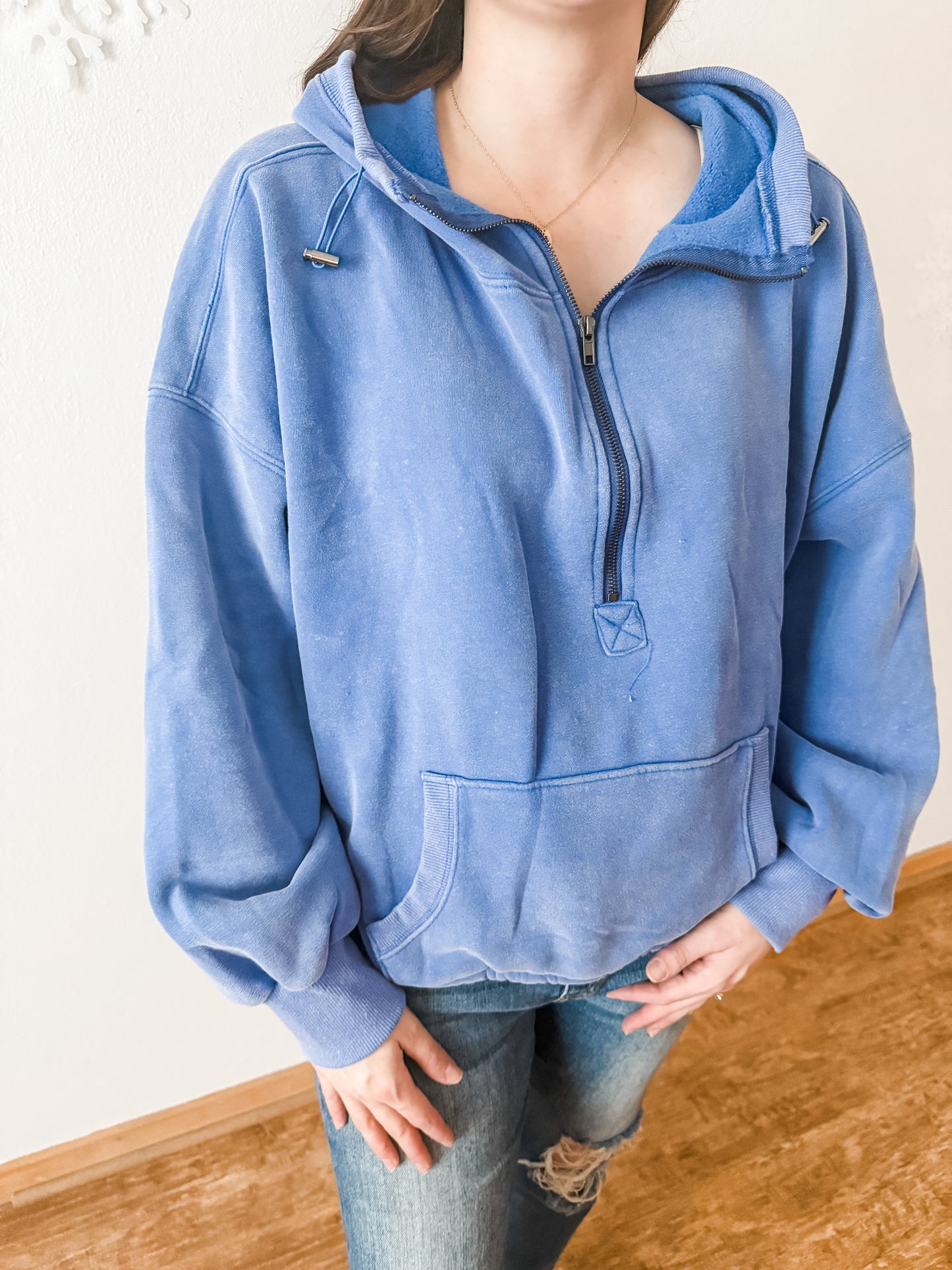 Easy Going Hoodie (Sea Blue) (S-XL)