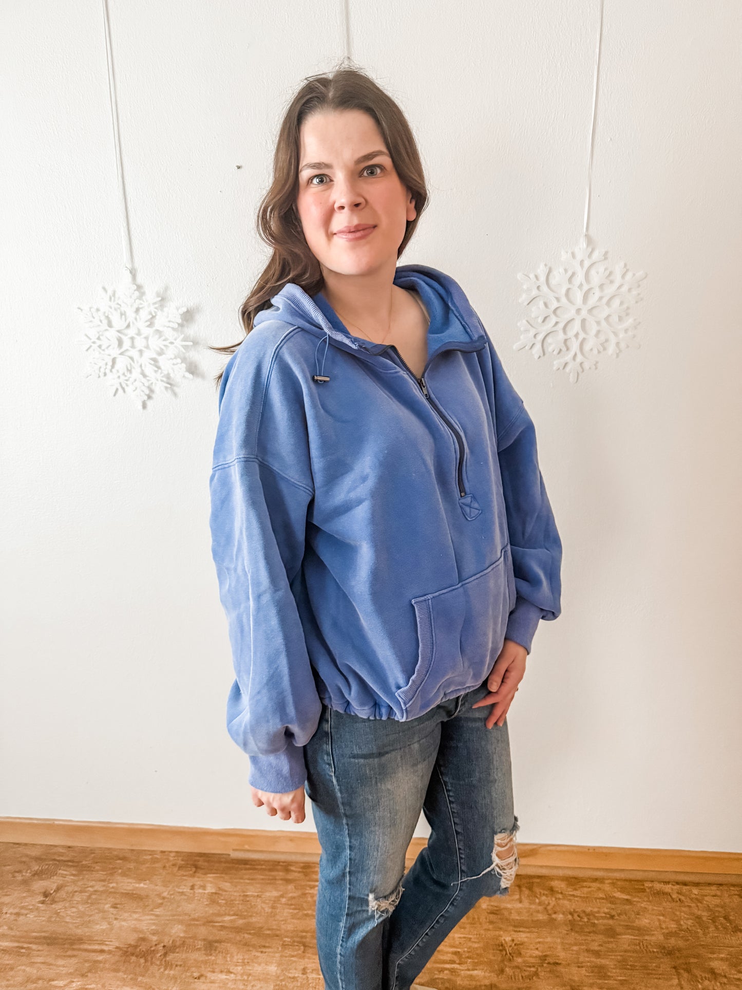 Easy Going Hoodie (Sea Blue) (S-XL)