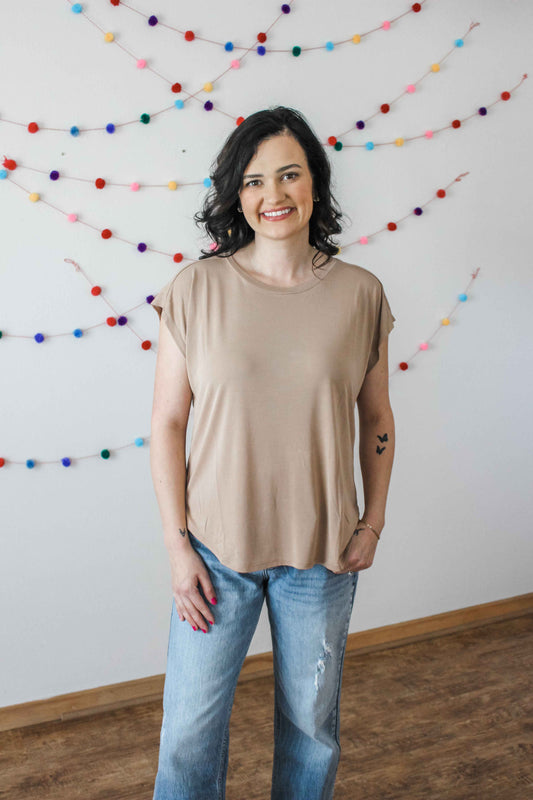 Count On Me Muscle Tee (Taupe)