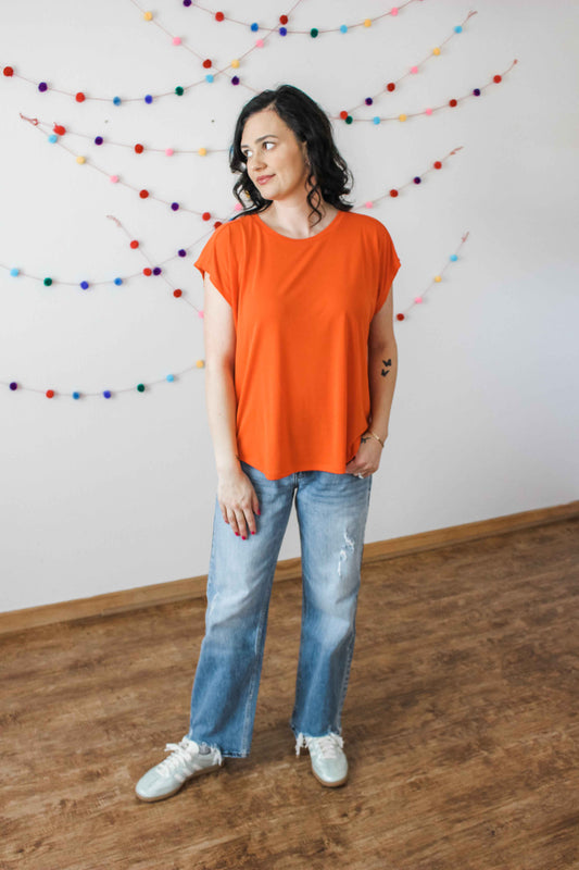 Count On Me Muscle Tee (Orange)