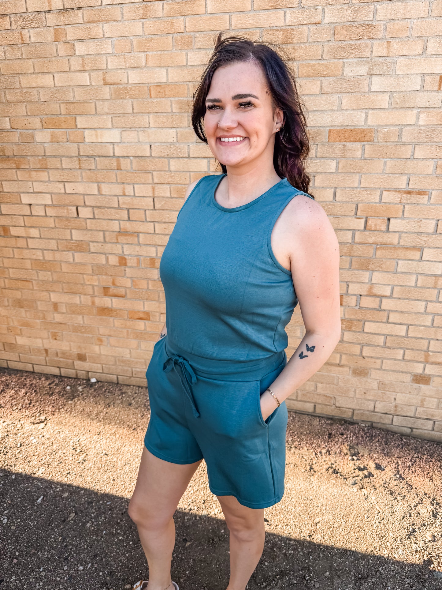Shining Bright Romper (Teal)
