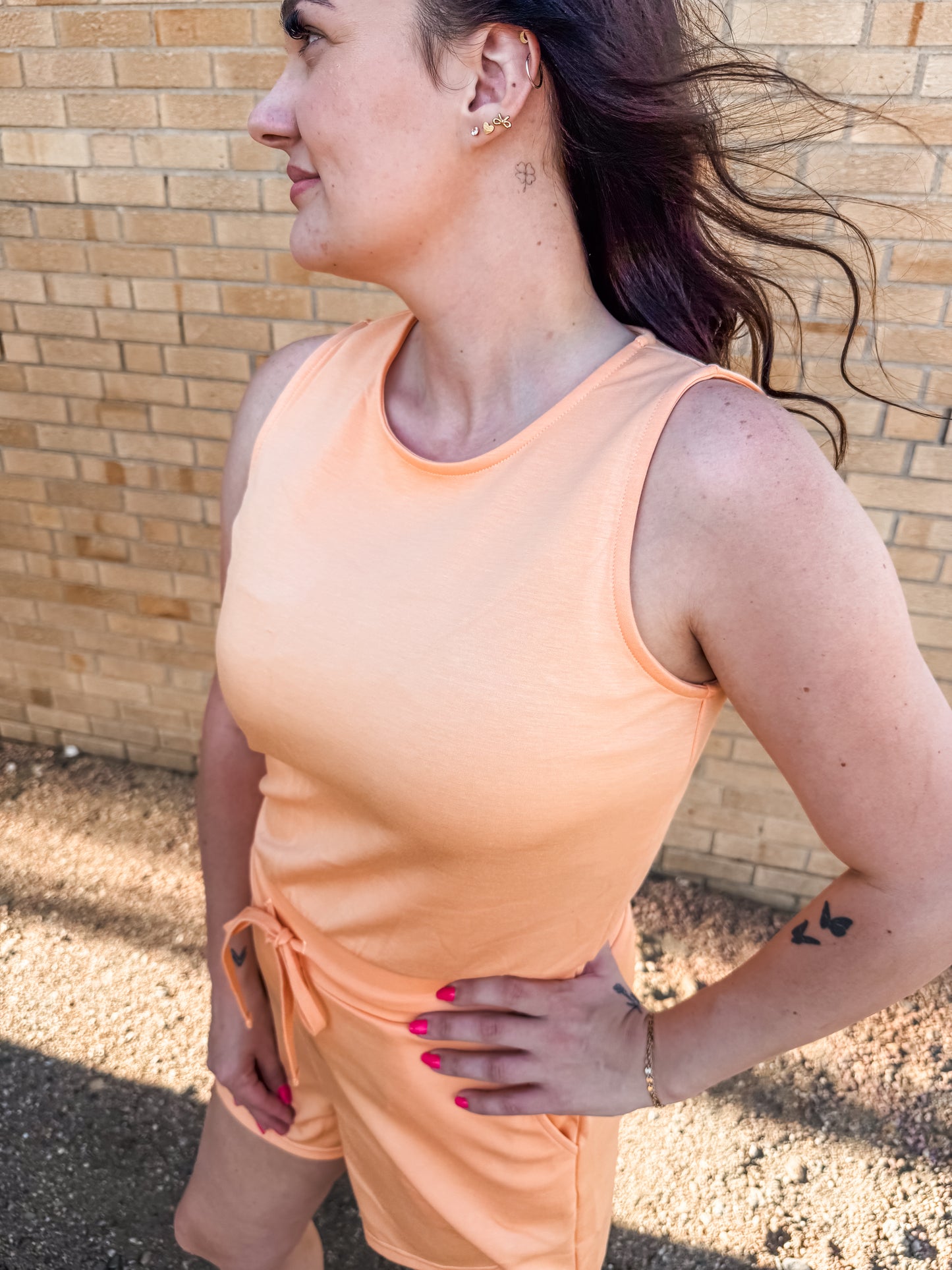Shining Bright Romper (Orange)
