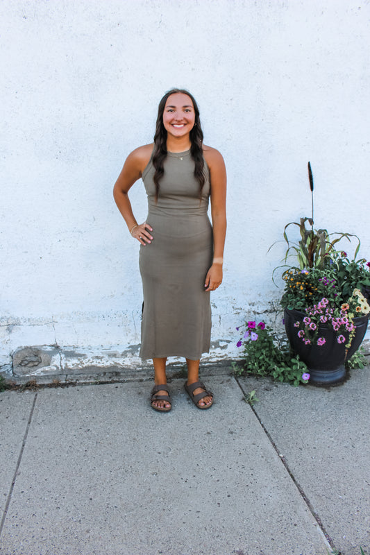 One Of A Kind Dress (Olive)