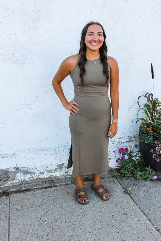 One Of A Kind Dress (Olive)