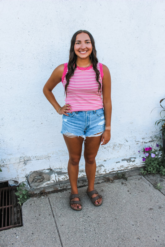 Sunshine On My Mind Tank (Pink) (S-XL)