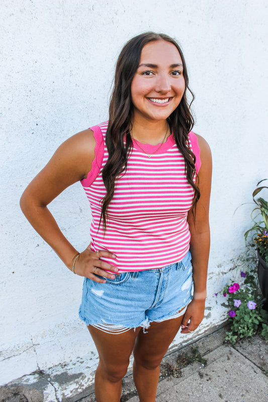 Sunshine On My Mind Tank (Pink) (S-XL)