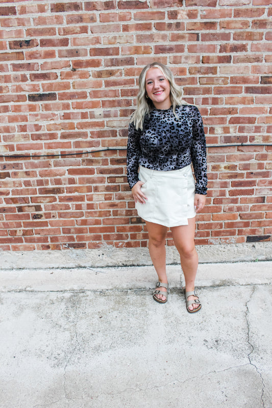 For The Love of Leopard Mesh Top
