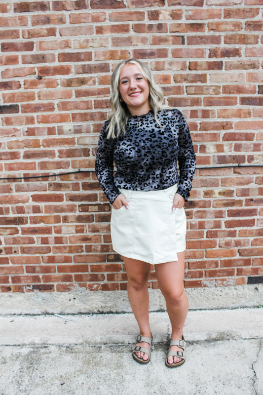 For The Love of Leopard Mesh Top