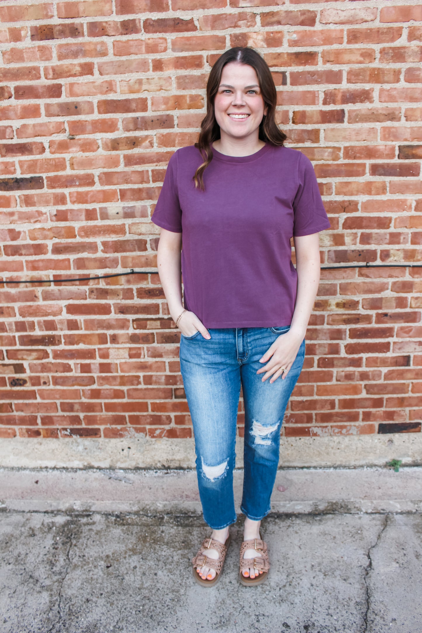 Back to School Basic Tee (Plum)