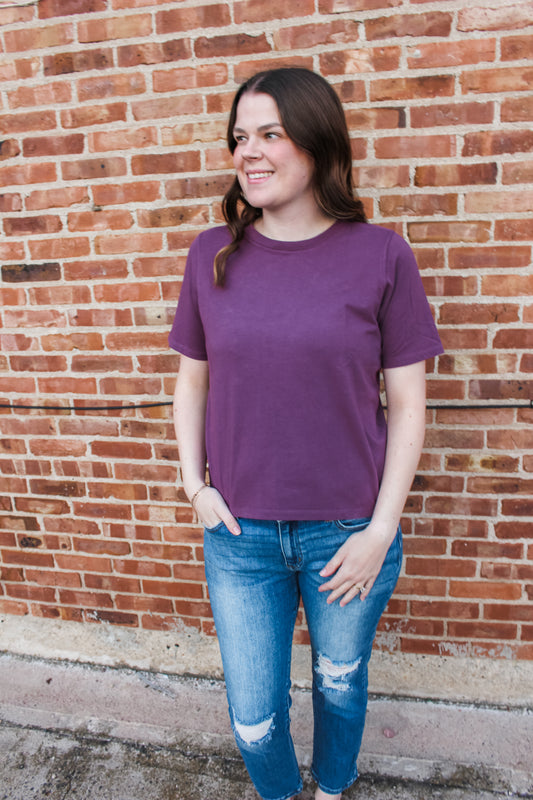 Back to School Basic Tee (Plum)