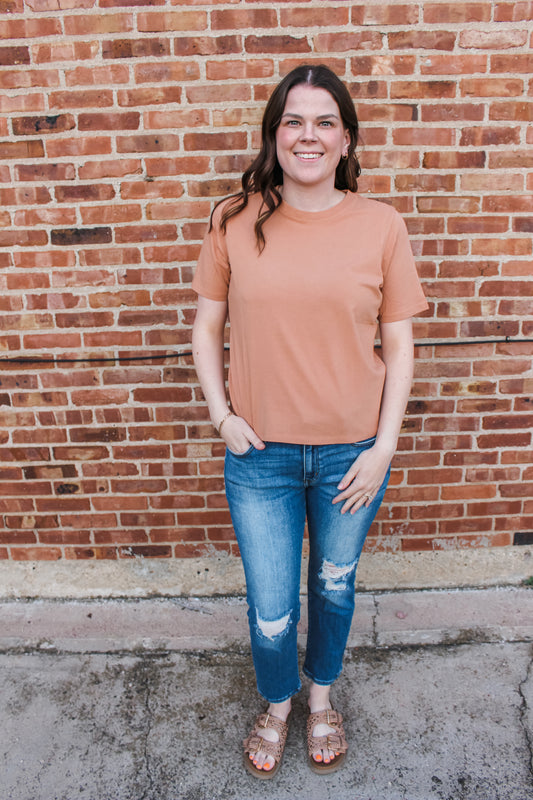 Back to School Basic Tee (Cinnamon)