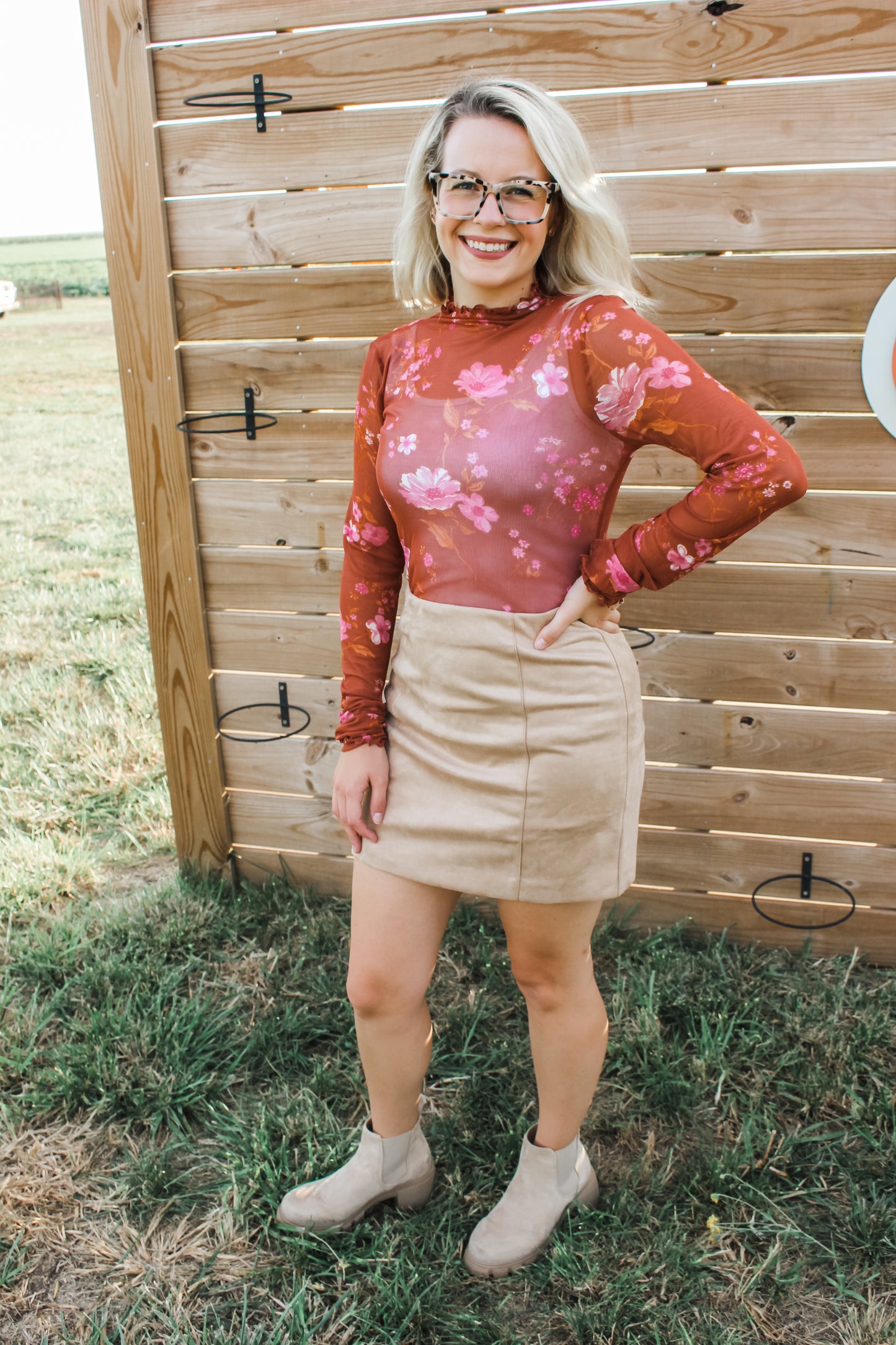 Fall Day Date Mesh Top