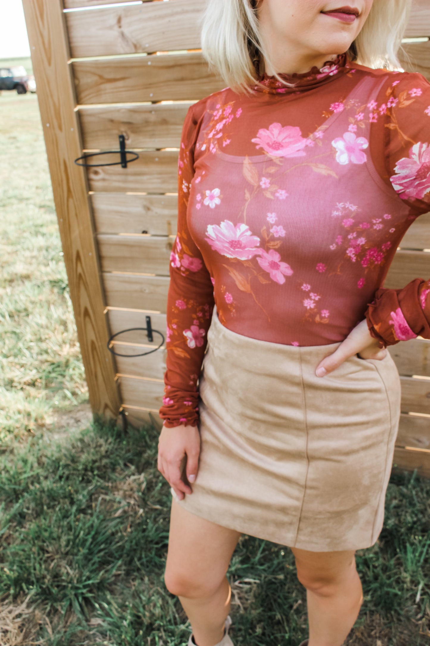 Fall Day Date Mesh Top