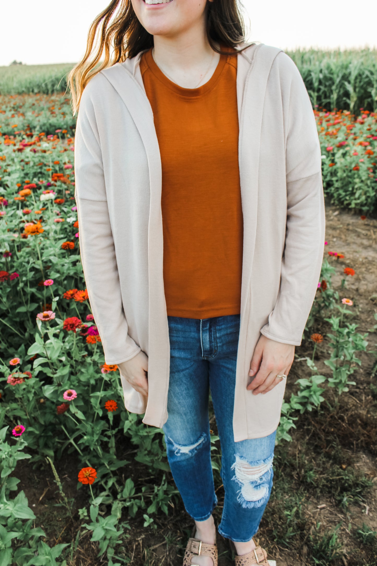 Charming Cardigan (Taupe) (S-XL)