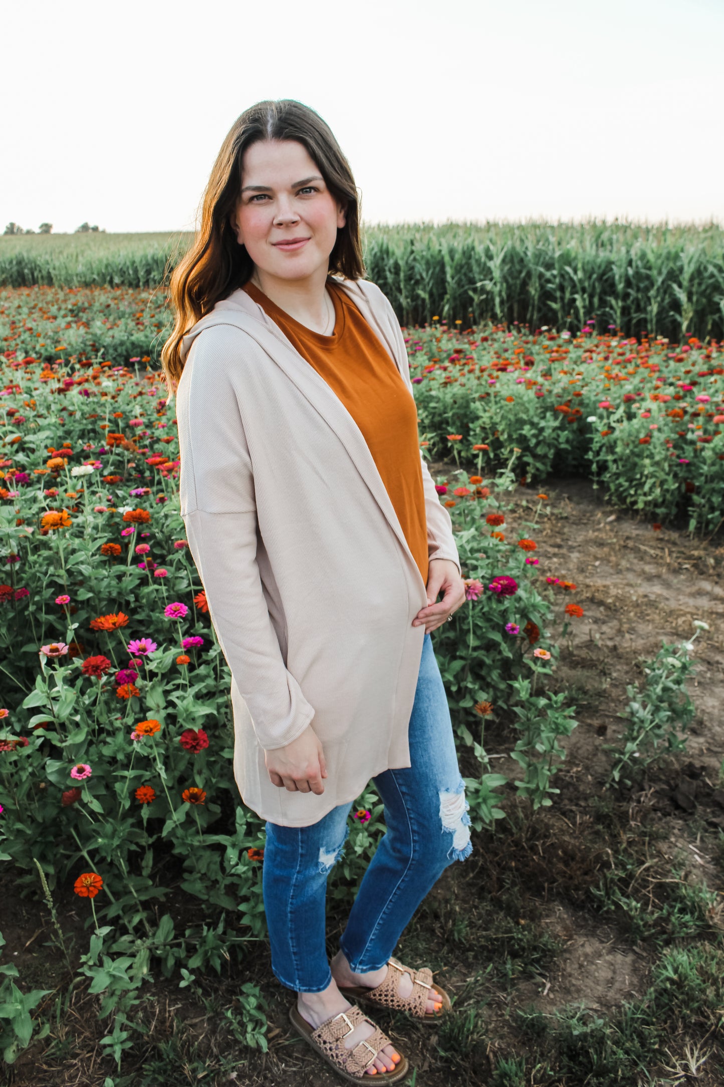 Charming Cardigan (Taupe) (S-XL)