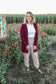 Charming Cardigan (Wine) (S-XL)