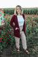 Charming Cardigan (Wine) (S-XL)