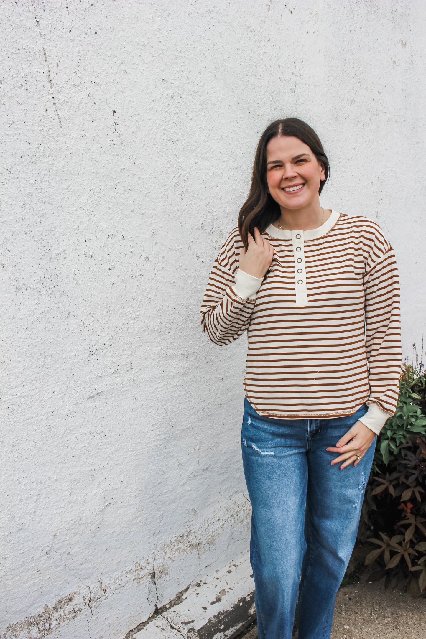 Simply Striped Top (Brown)