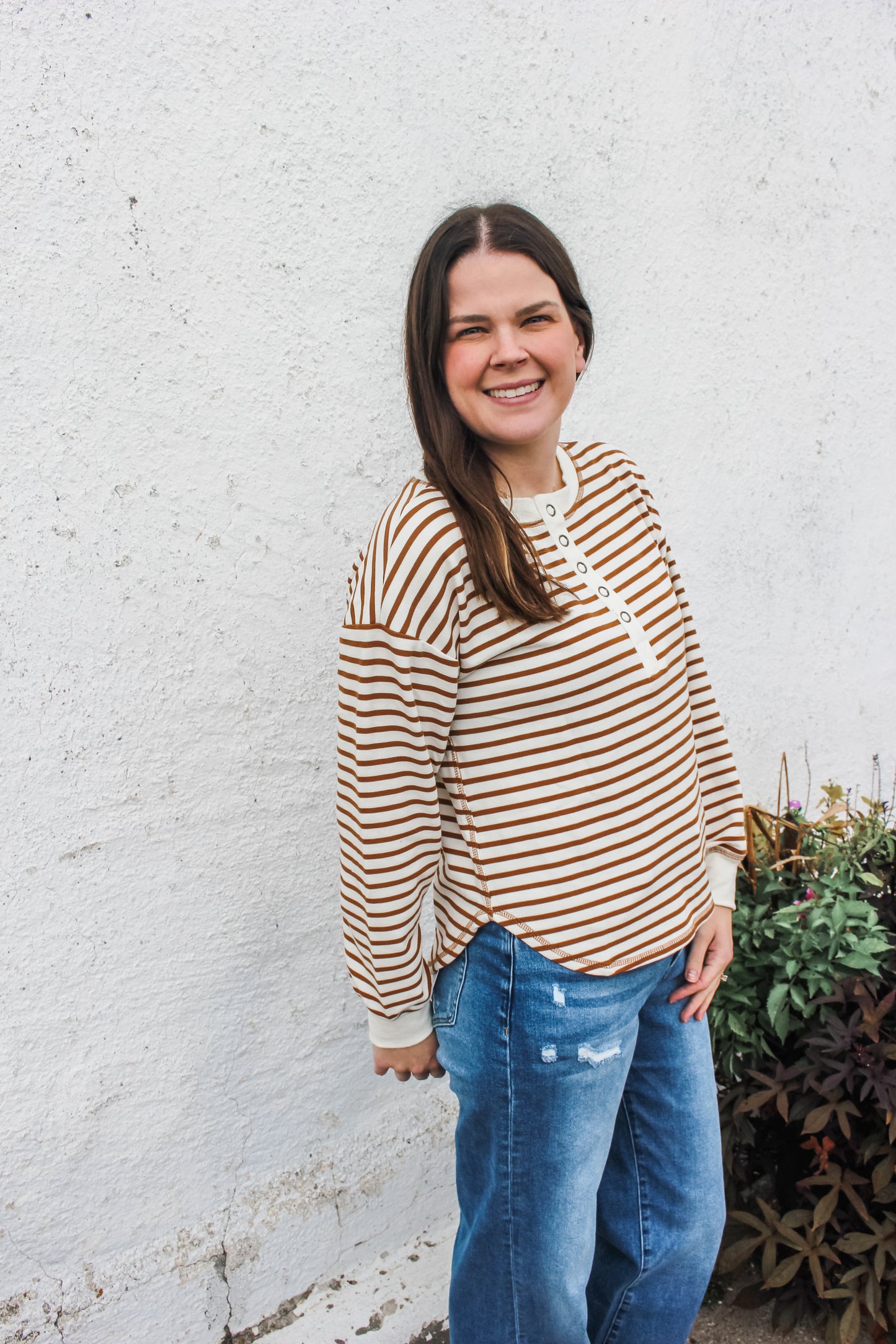 Simply Striped Top (Brown)