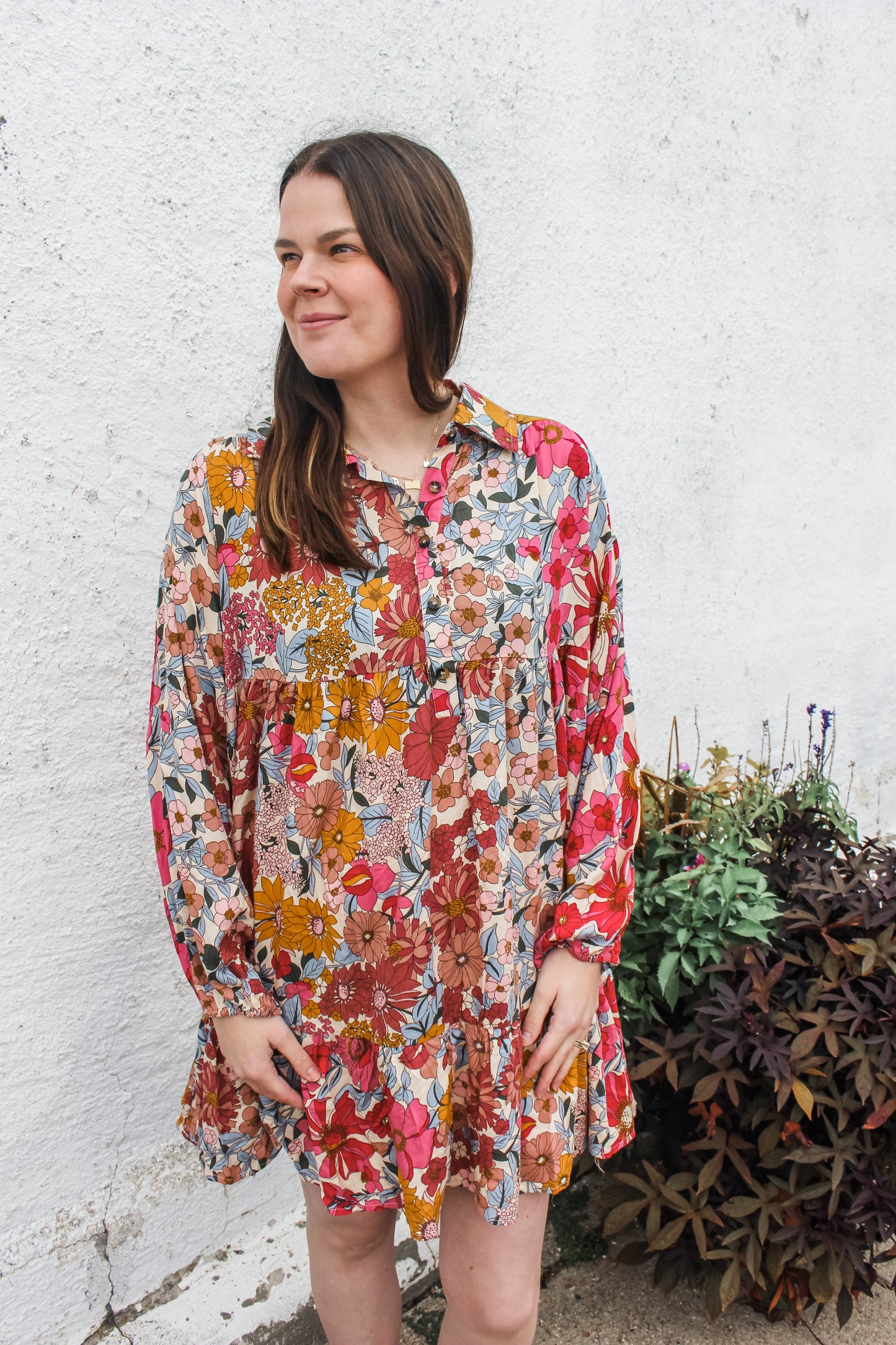 Fall Florals Dress (S-XL)