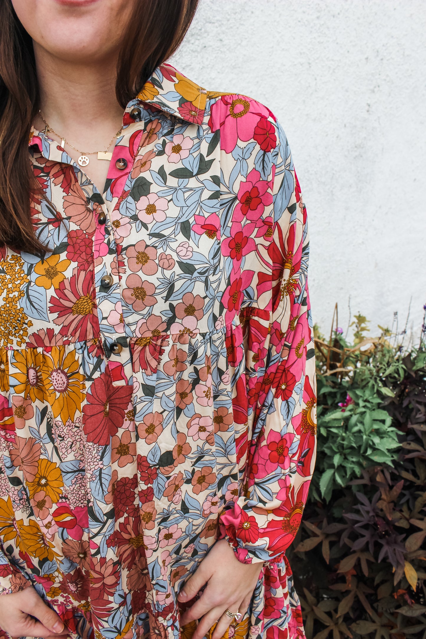 Fall Florals Dress (S-XL)