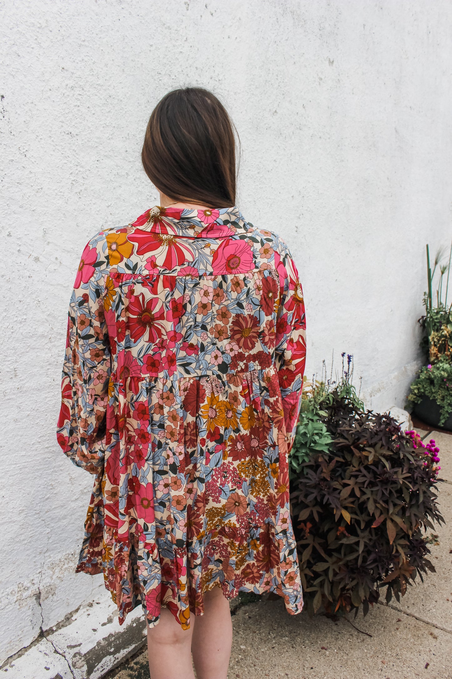 Fall Florals Dress (S-XL)