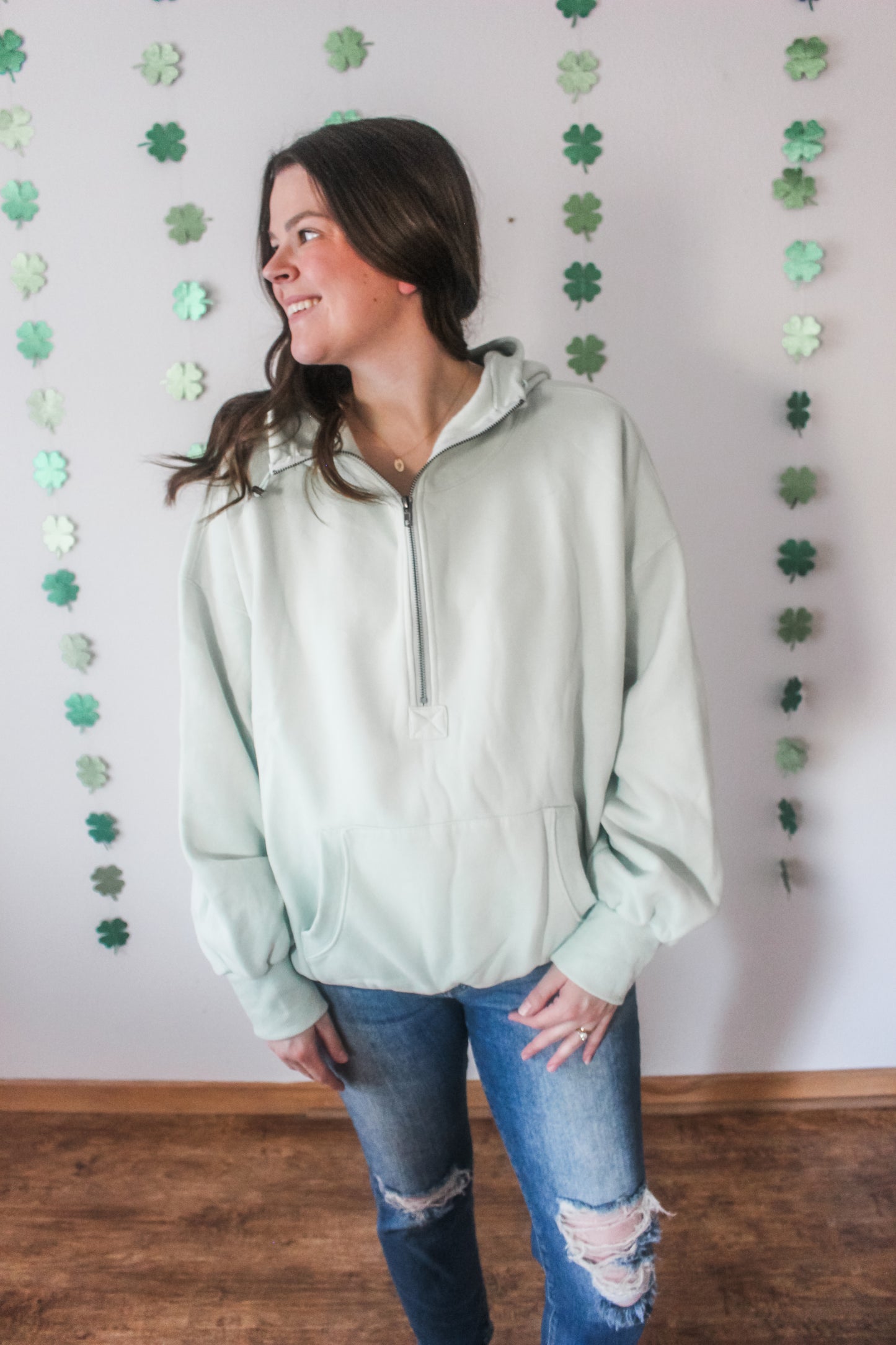 Easy Going Hoodie (Light Sage)