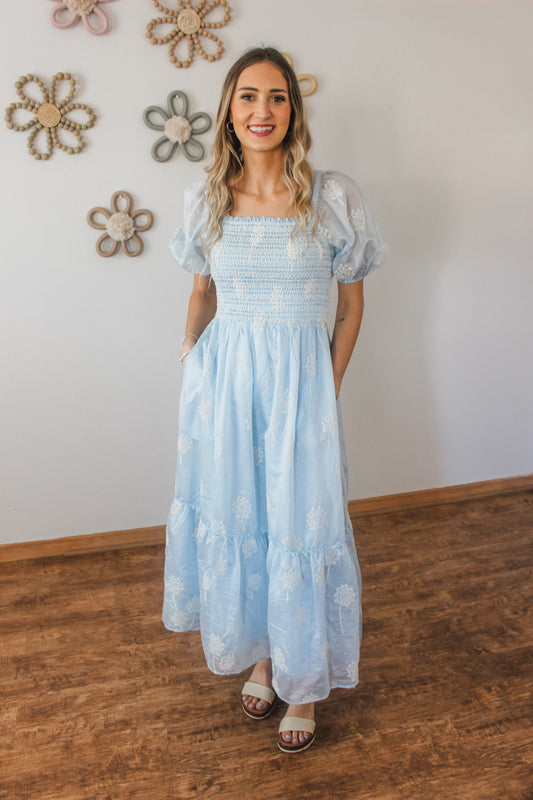 Flower Fields Dress (Blue)