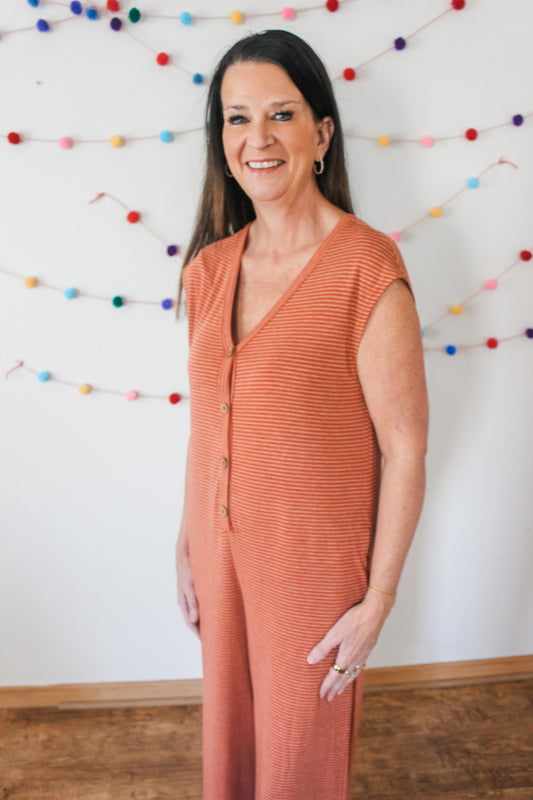 Girl on the Go Jumpsuit (Orange)