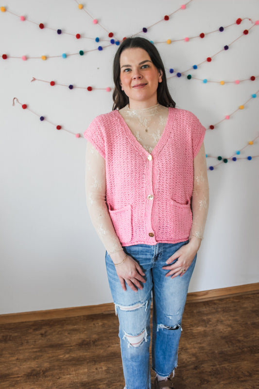 A Sure Sign of Spring Vest (Pink)