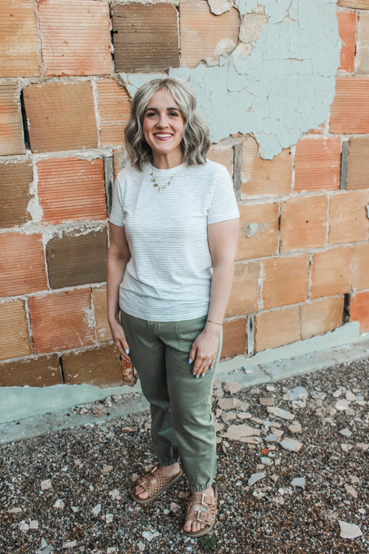 [Thread & Supply] Everyday Basic Tee (Olive/Ivory)