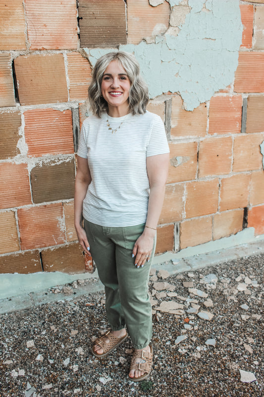 [Thread & Supply] Everyday Basic Tee (Olive/Ivory)